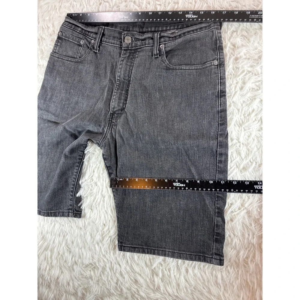 Levis 569 Loose Straight Denim Shorts Mens 34 Washed Charcoal Black Relaxed Fit
